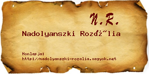 Nadolyanszki Rozália névjegykártya