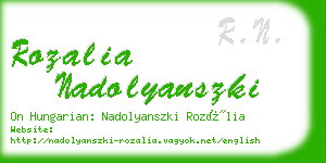 rozalia nadolyanszki business card